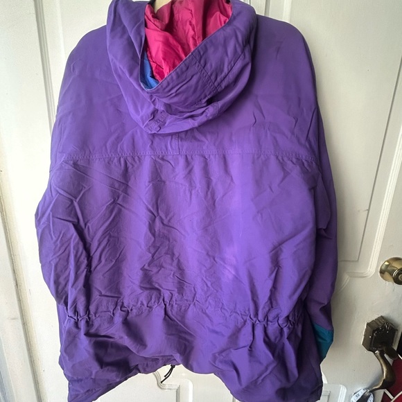 Womens PATAGONIA Purple Vintage 90s Lined 1/4 Zip Nylon Hooded Parka Jacket Sz M - Picture 6 of 9